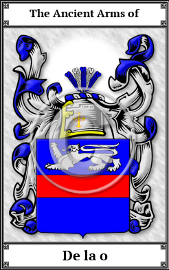 De la o Family Crest Download (JPG)  Book Plated - 150 DPI